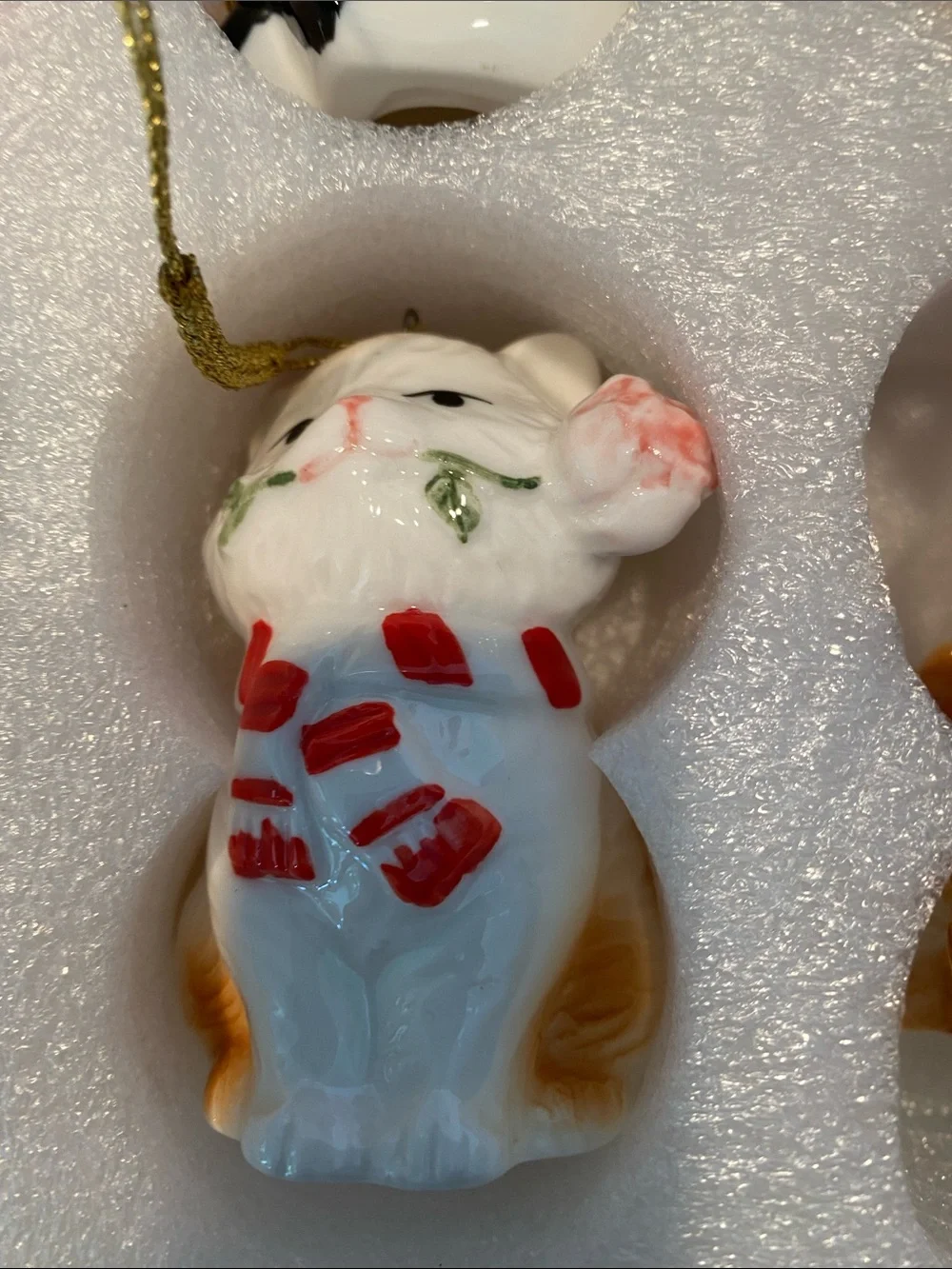 NIB Hand-Painted Ceramic Animal Ornaments for your tree